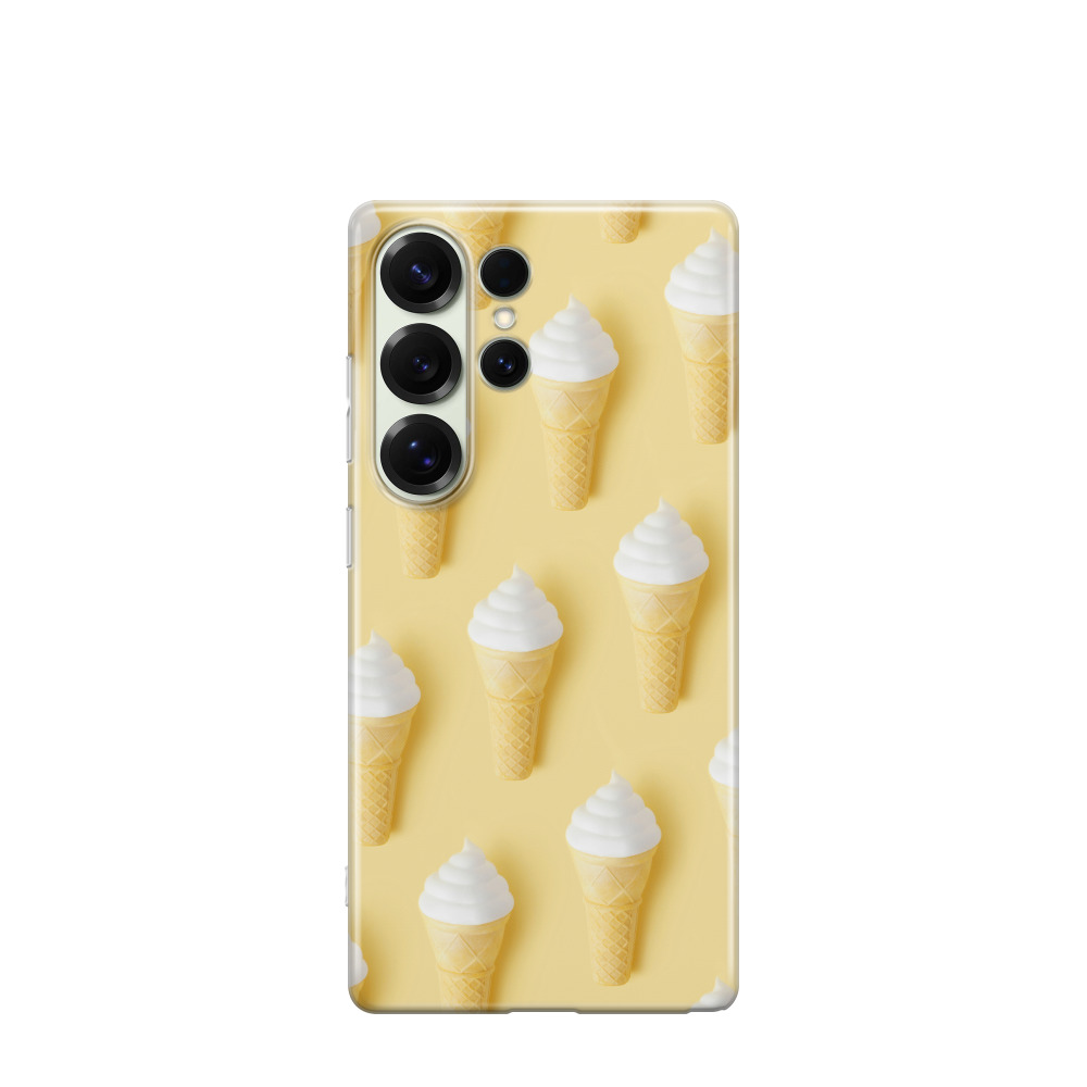 Samsung Galaxy S25 Ultra Gummi Hülle Eiskrone - Gelb
