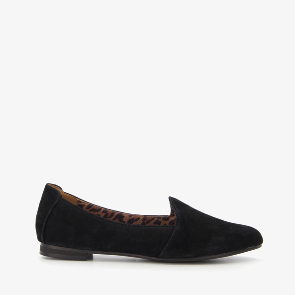 Hush Puppies leren dames instappers zwart