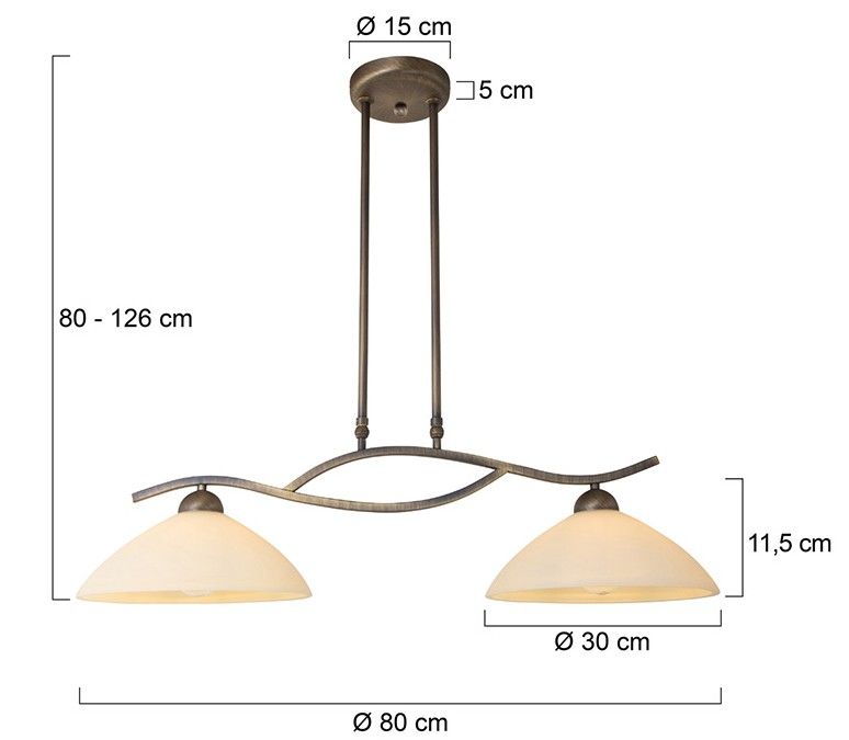 Hanglamp 4325BR Anthea B82 x D30 cm