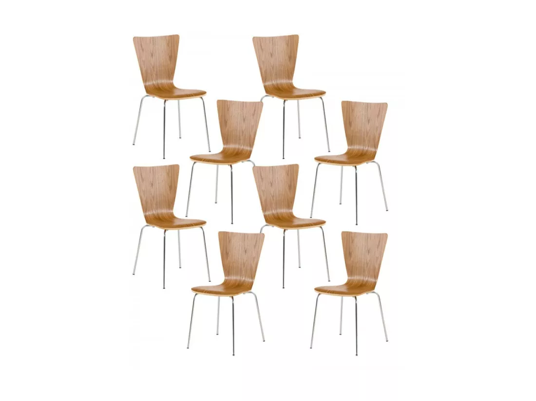 Lot de 8 Chaise de conférence - Bois & Antique - Chêne - Aaron