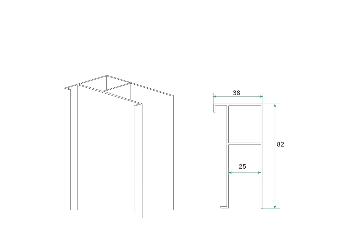 Mueller aluminium verbredingsprofiel voor douchecabines 3x202cm