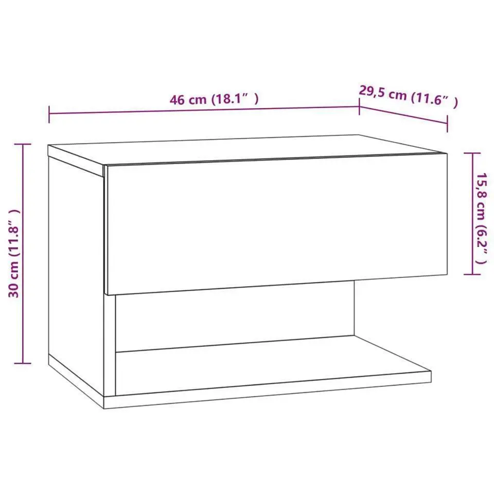 vidaXL - Wandnachtkastje - Bruin - Bewerkt hout - 2 stuks