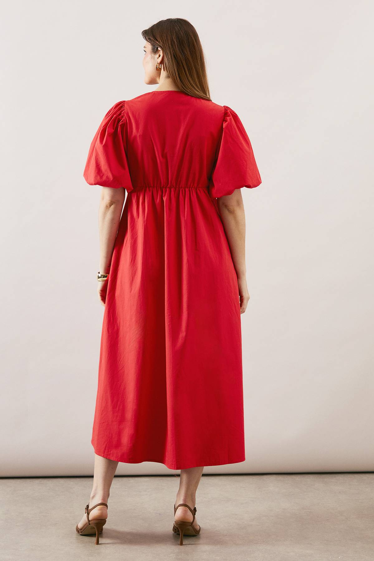 Wallis Robe Midi Boutonnée En Popeline De Coton