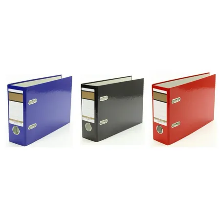 Livepac Office Ordner DIN A5, quer, 75 mm breit, 3 Stück je 1x in blau, rot und schwarz