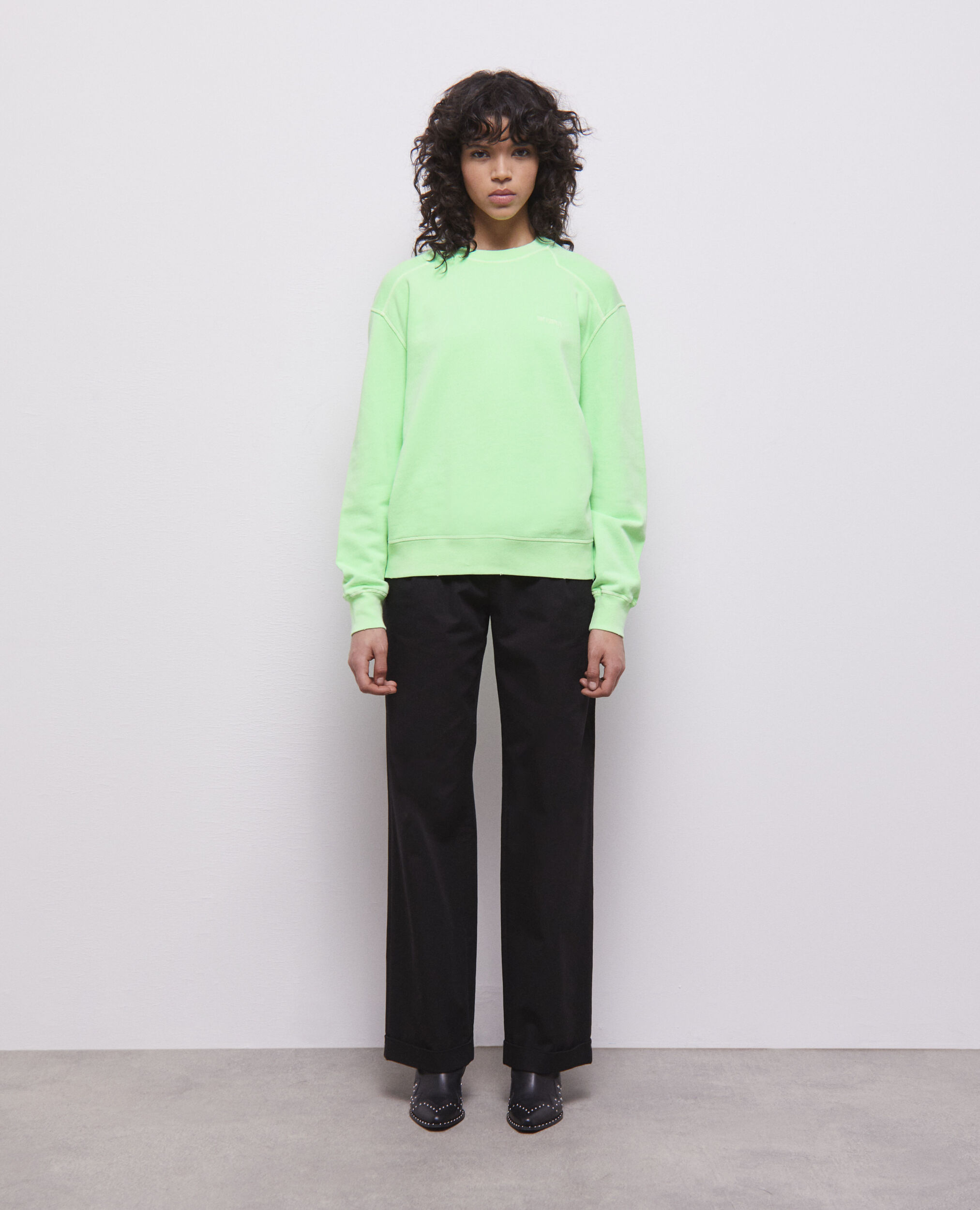 Sweatshirt vert fluo avec logo