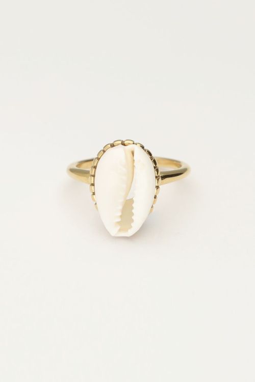 Statement ring met schelp