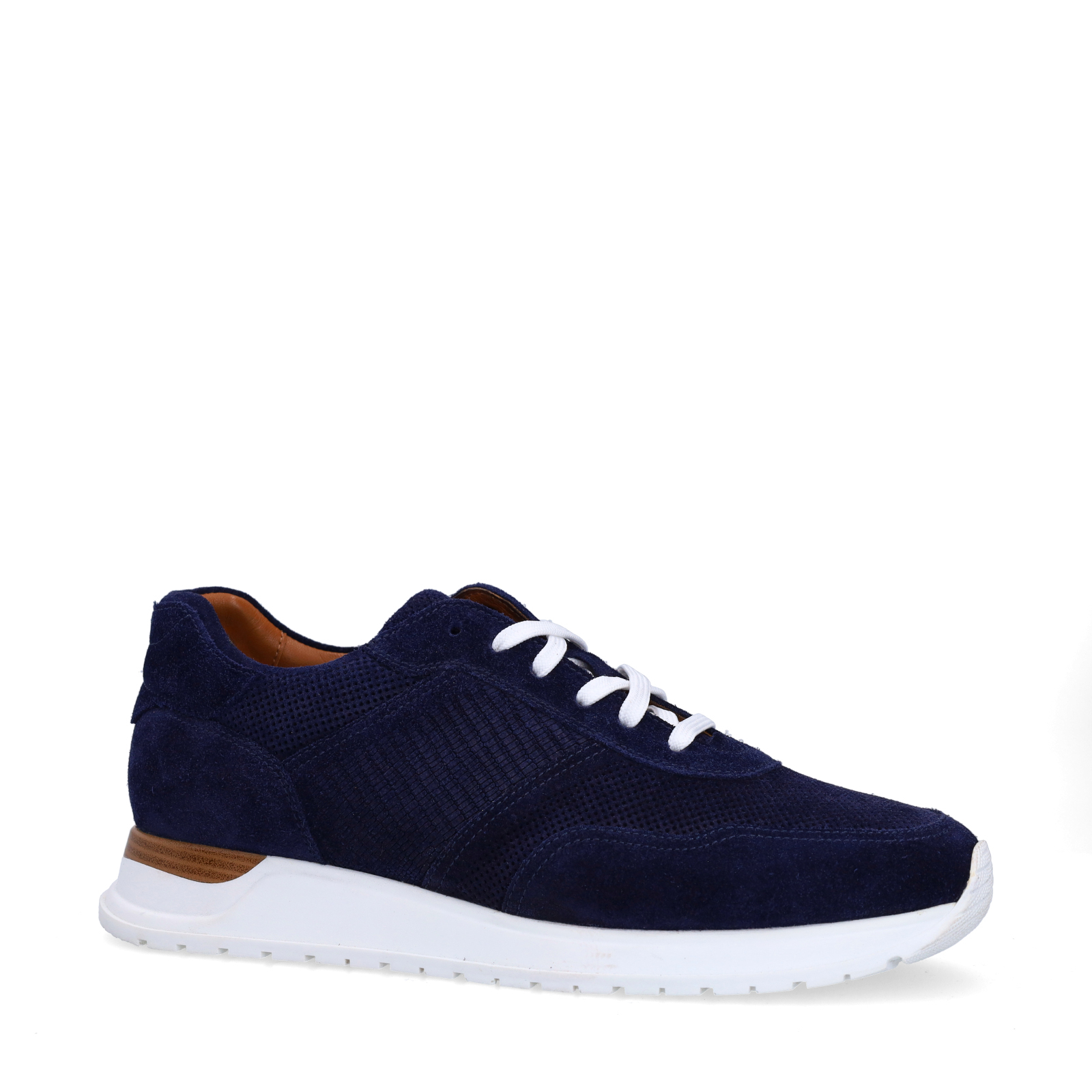 Donkerblauwe suède sneakers