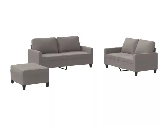 Ensemble de canapés 3 pièces avec coussins Taupe Tissu