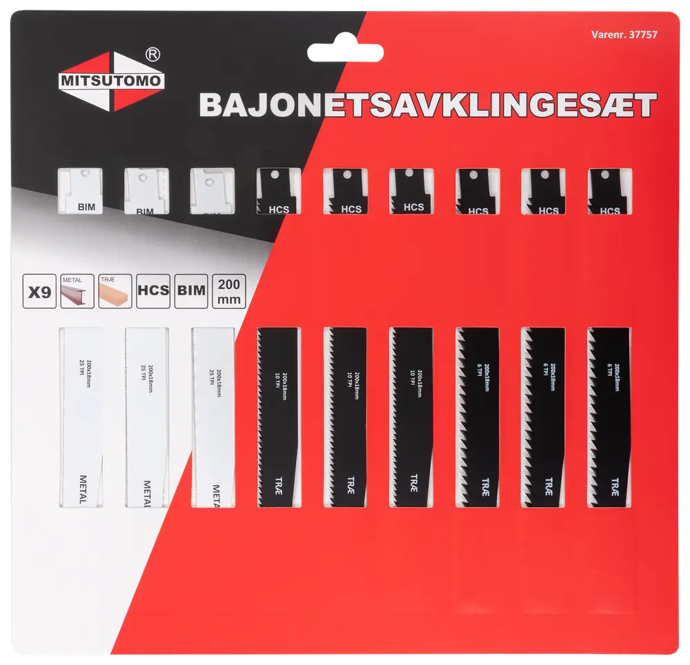 Mitsutomo Bajonetsavklingesæt 9 dele