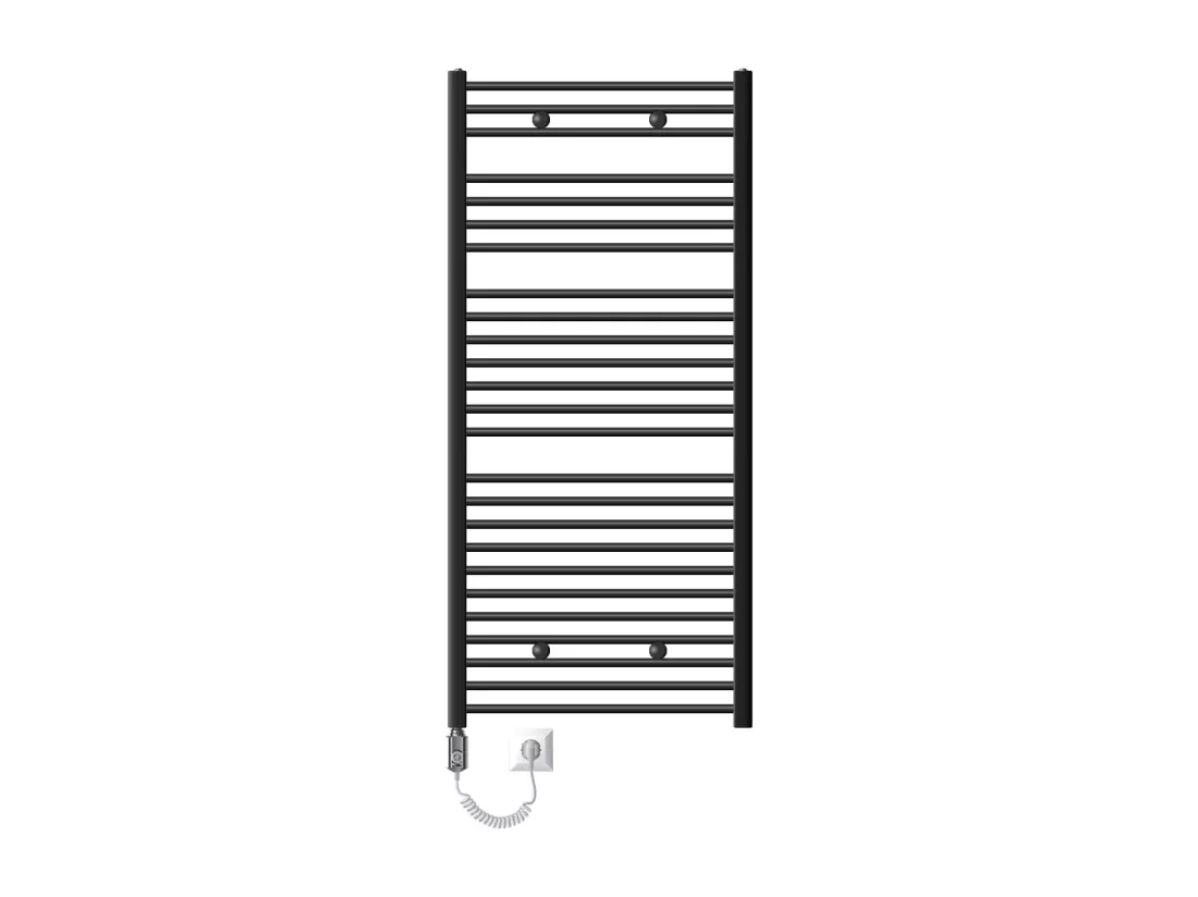 Radiateur Design Sahara Électrique Anthracite avec Elément Chauffant Chromé 900W