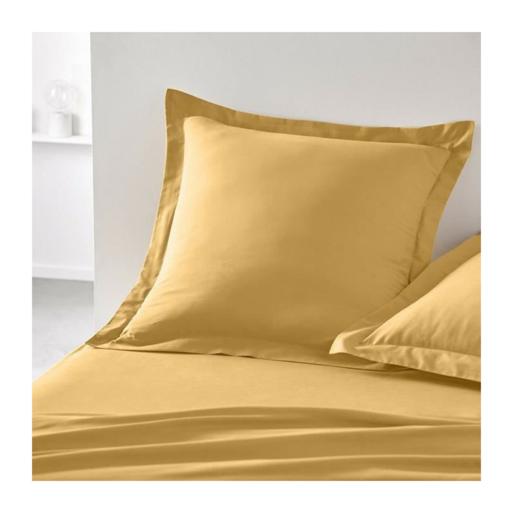 Taie d'oreiller essential - 63 x 63+5 cm - 100% coton uni - ocre