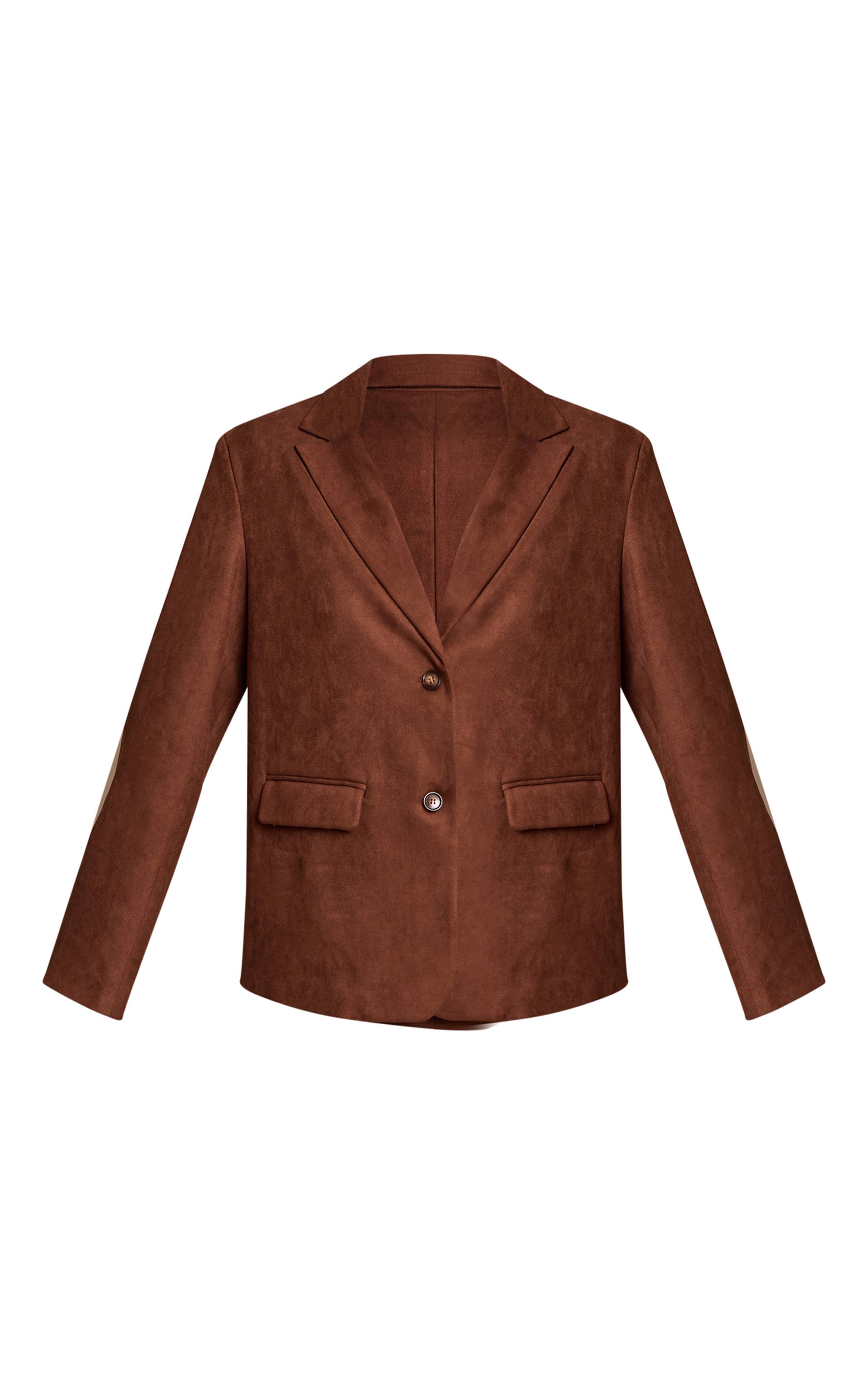 Chocolate Brown Ensemble Coordonné Blazer Dad Oversize En Synthétique