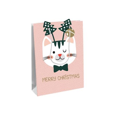 Clairefontaine Cat'Mas - Sac cadeau - 26,5 cm x 14 cm x 33 cm - rose