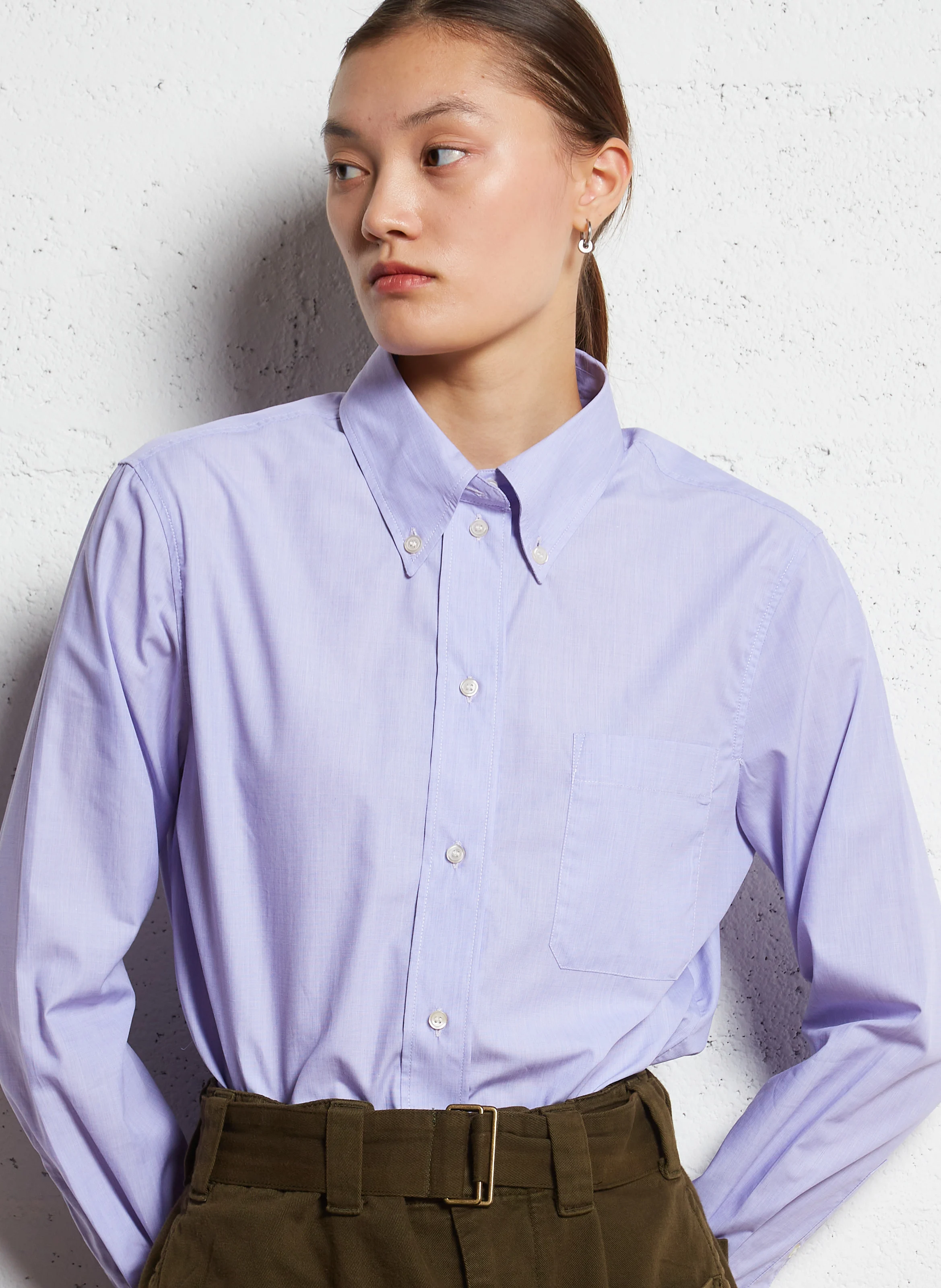 MARIA - Chemise droite en coton | Violet