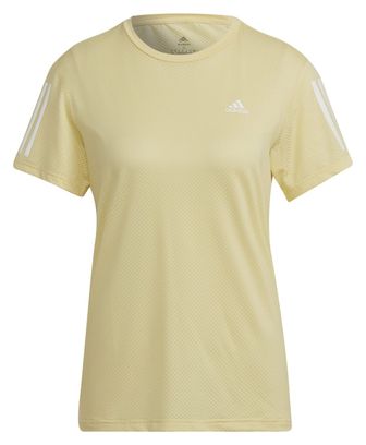 Maillot manches courtes adidas running Own The Run Jaune Femme