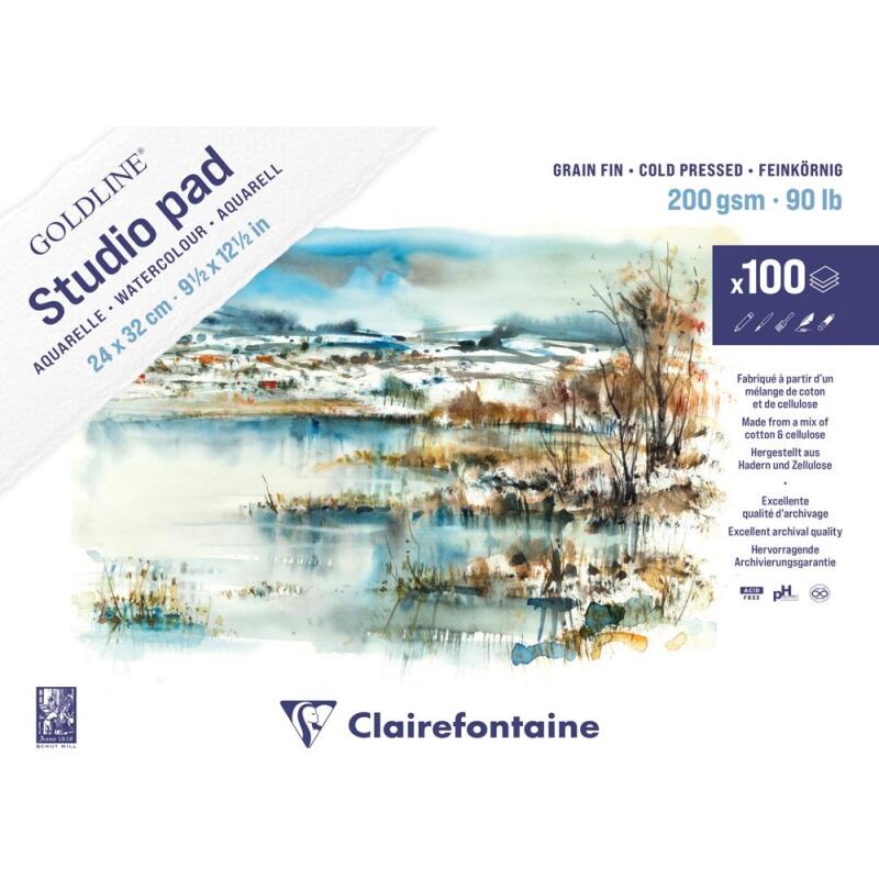 Goldline Studio bloc collé 100F 24x32cm 200g grain fin