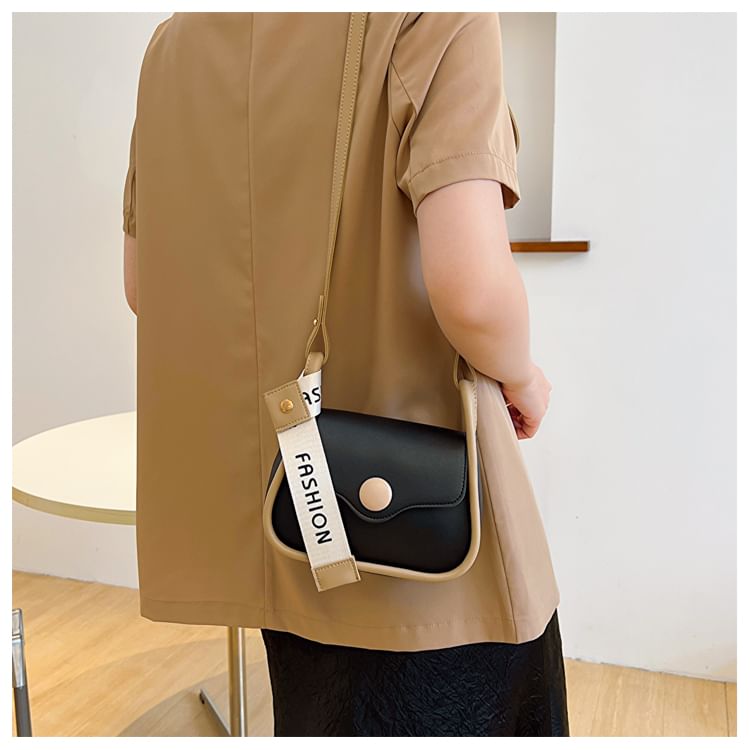 Maorong - Crossbodytas van imitatieleer met contrasterende rand