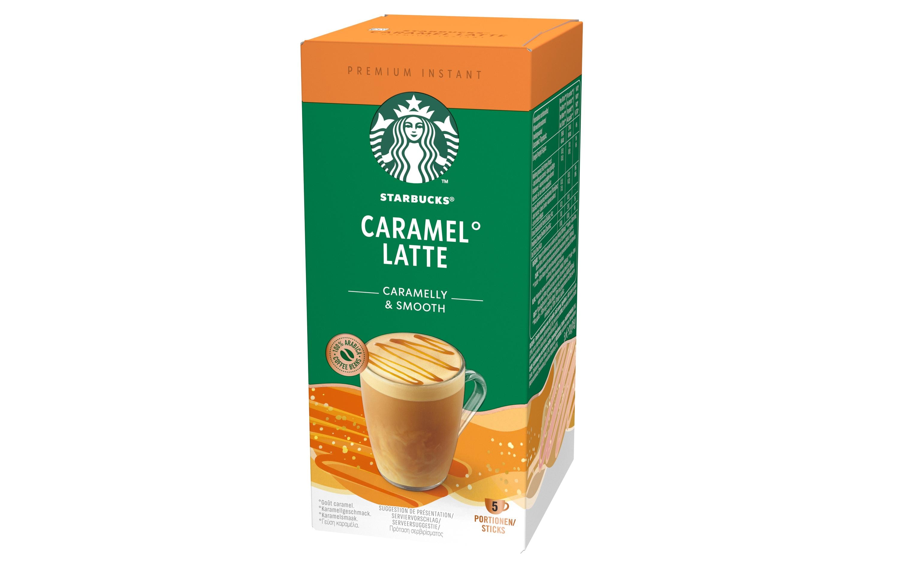 Instant Kaffee Caramel Latte 5 StückGetränkepulver mit löslichem Kaffee. Karamellgeschmack