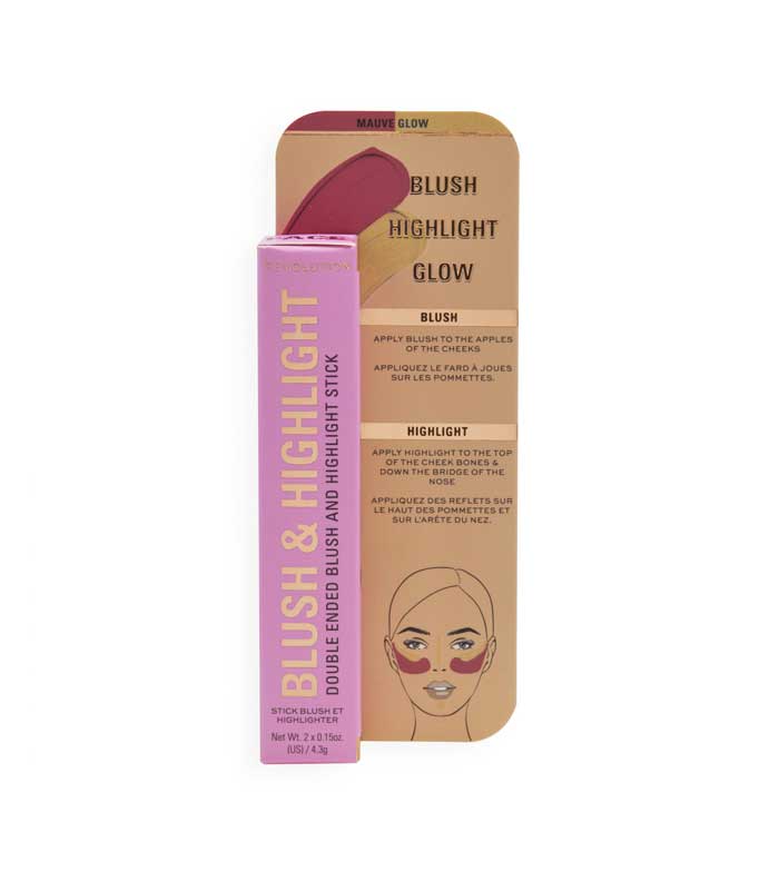Revolution - Blush and Highlighter Stick Duo - Mauve Glow