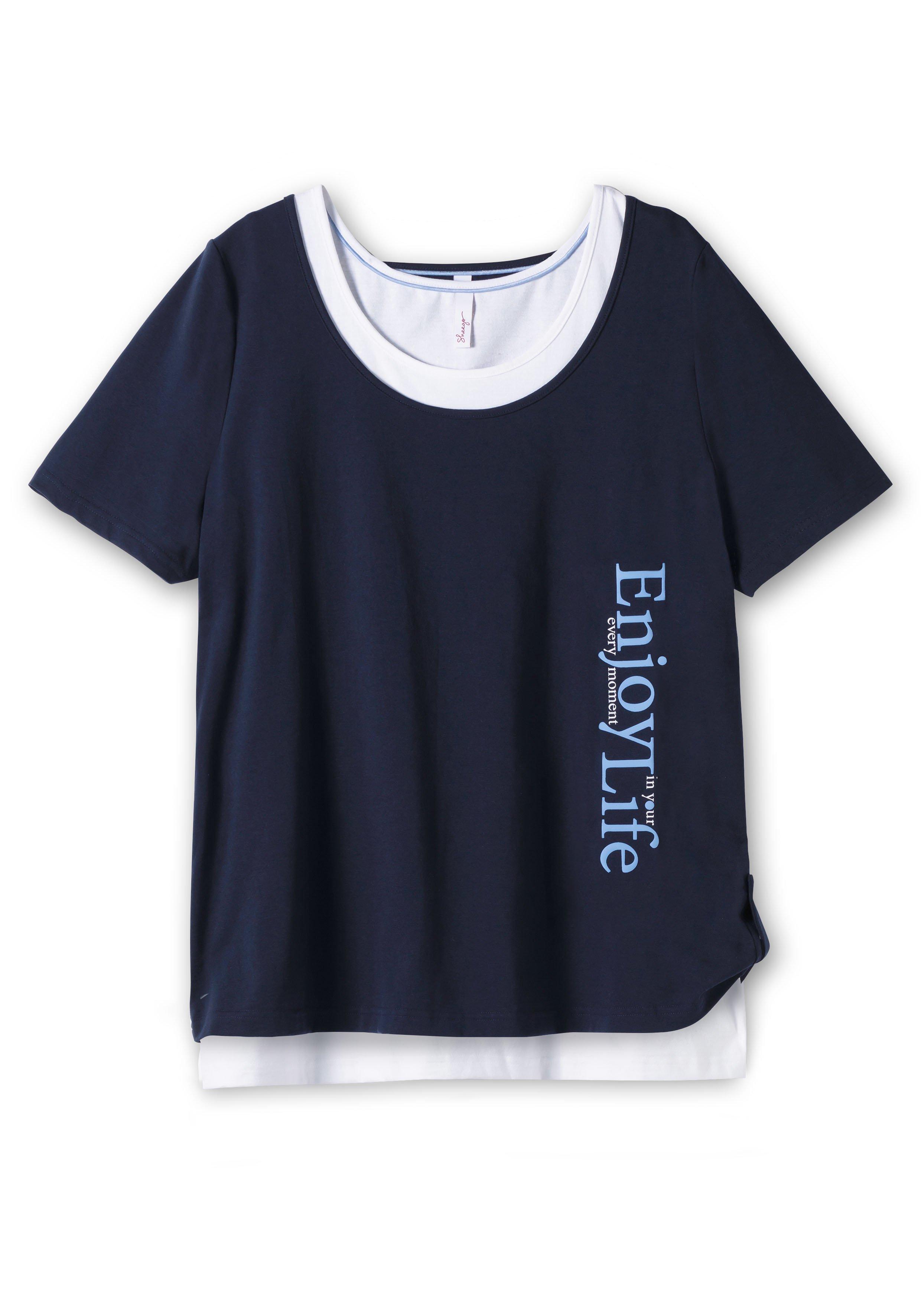 Jerseyshirt mit Wordingprint und separatem Top