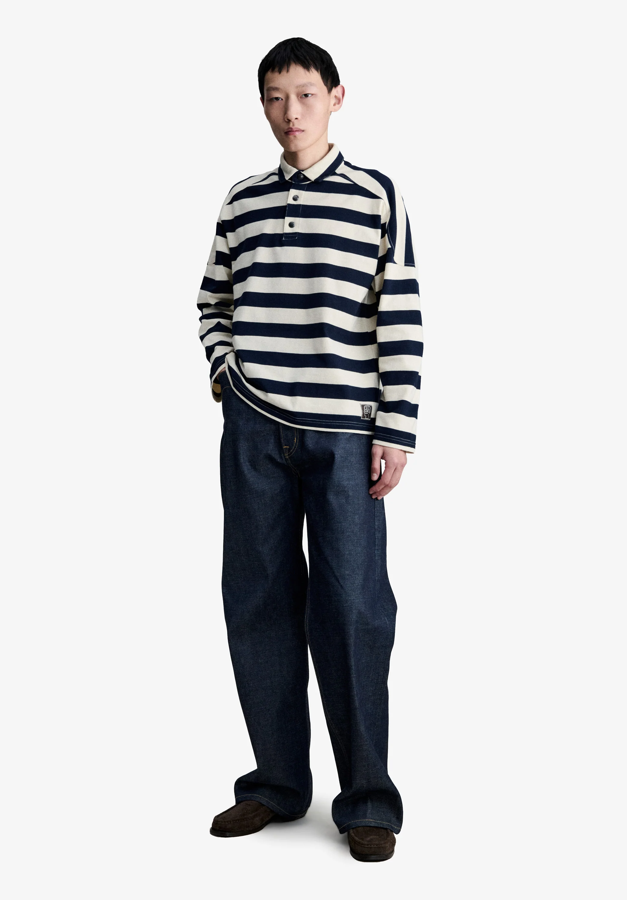 polo APC x BRAINDEAD - Dark navy/blanc