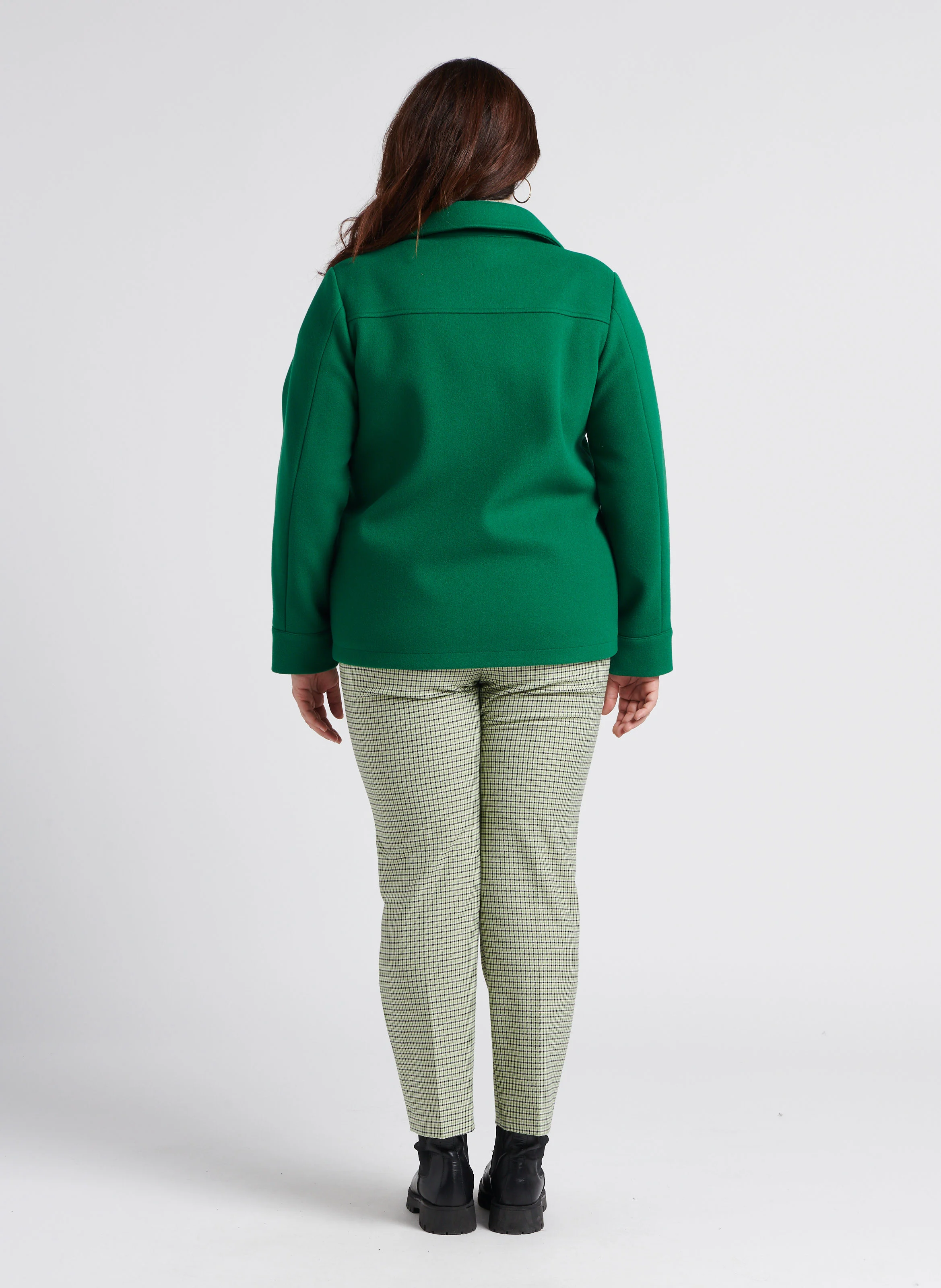 OBELO - Manteau court col classique| Vert