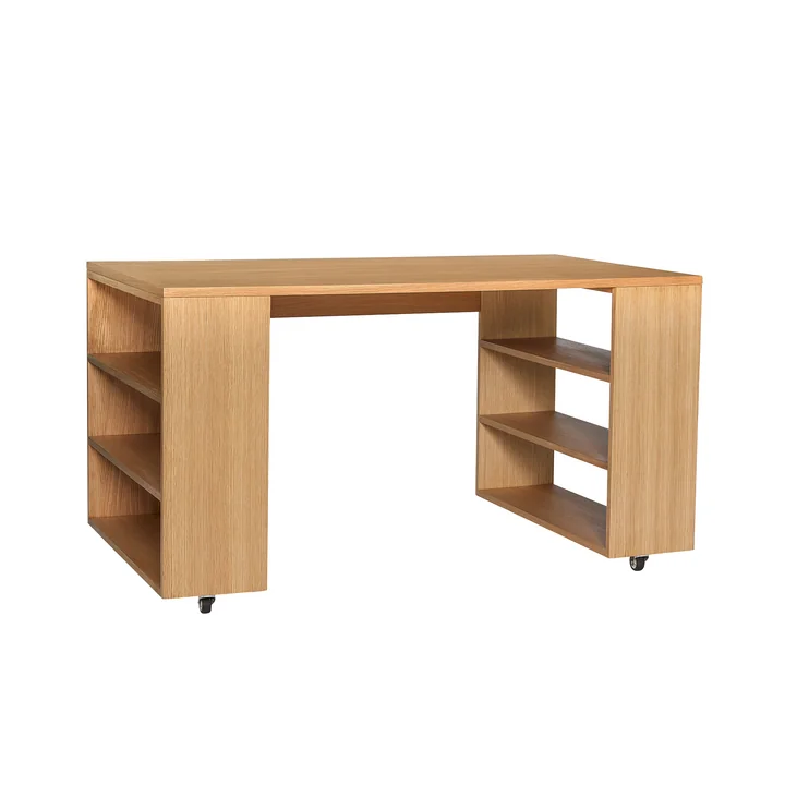 Hübsch Interior - Utility Schreibtisch mit Rollen, Eiche