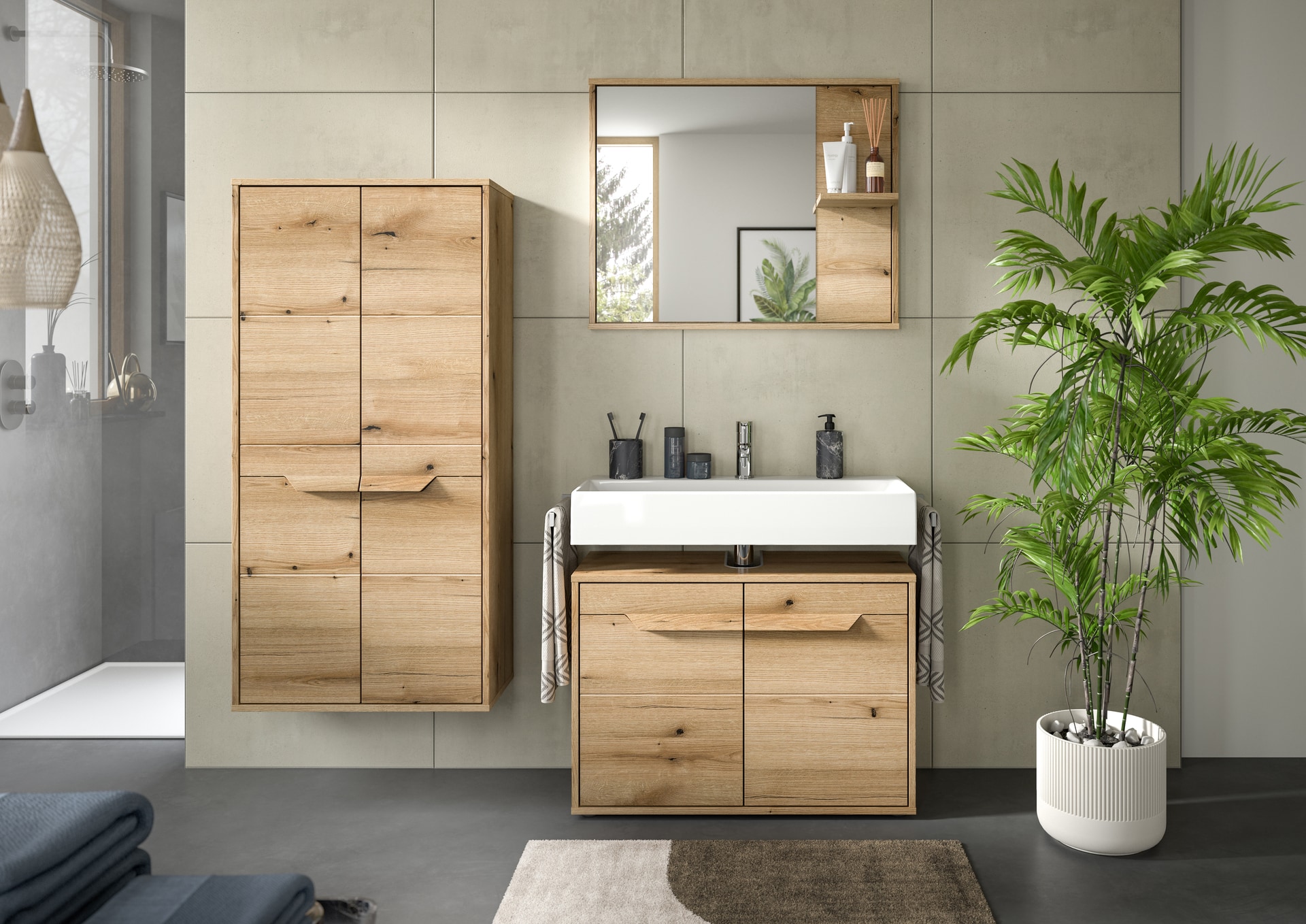 Midischrank Zeno braun B/H/T 64x132x32 cm