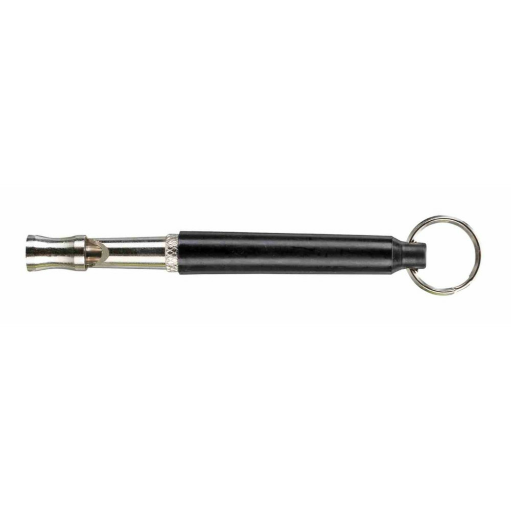Sifflet haute fréquence 8 cm noir gris pour entrainement canin