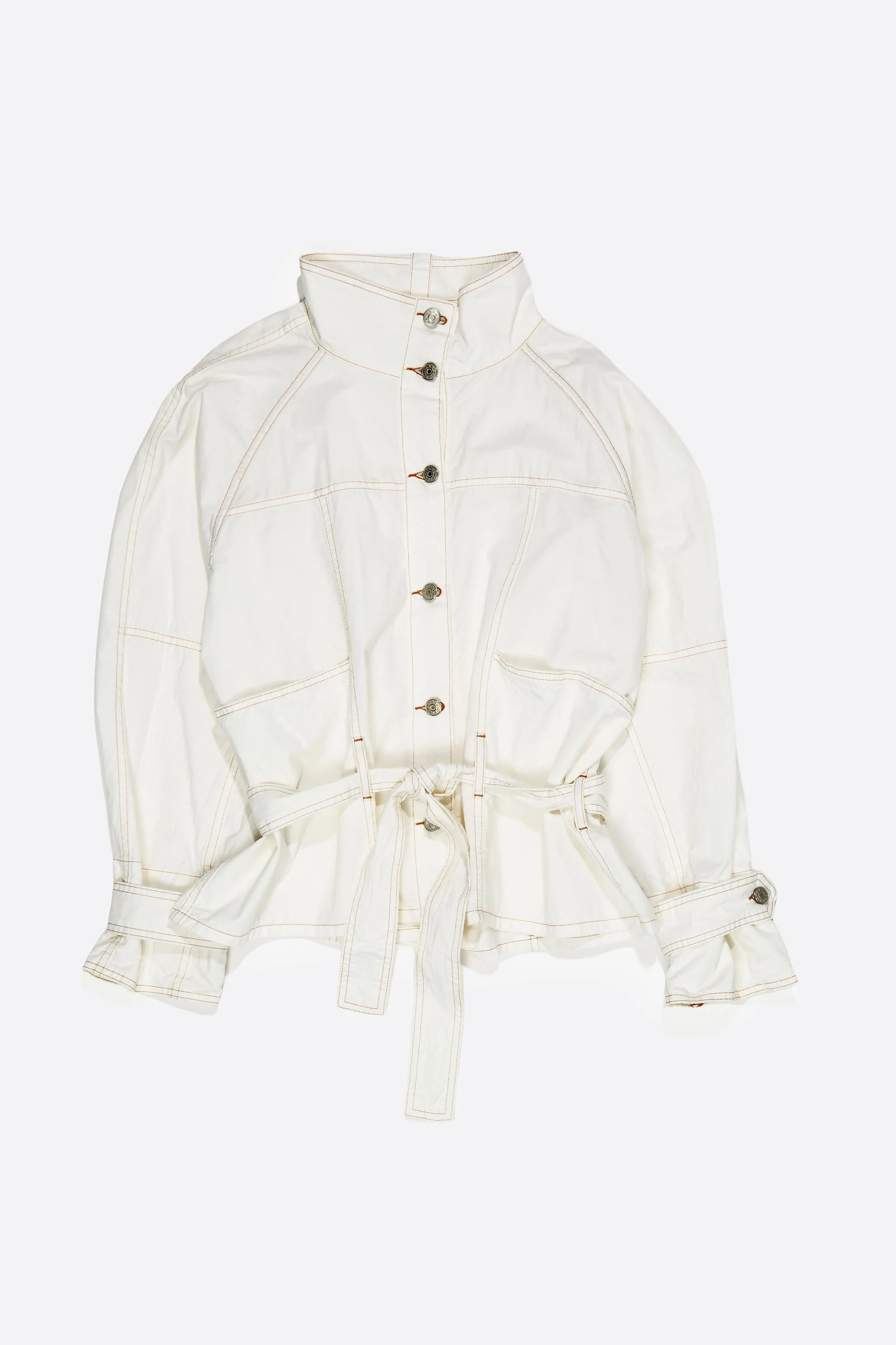 Jaqueta oversized de algodão lavado off-white