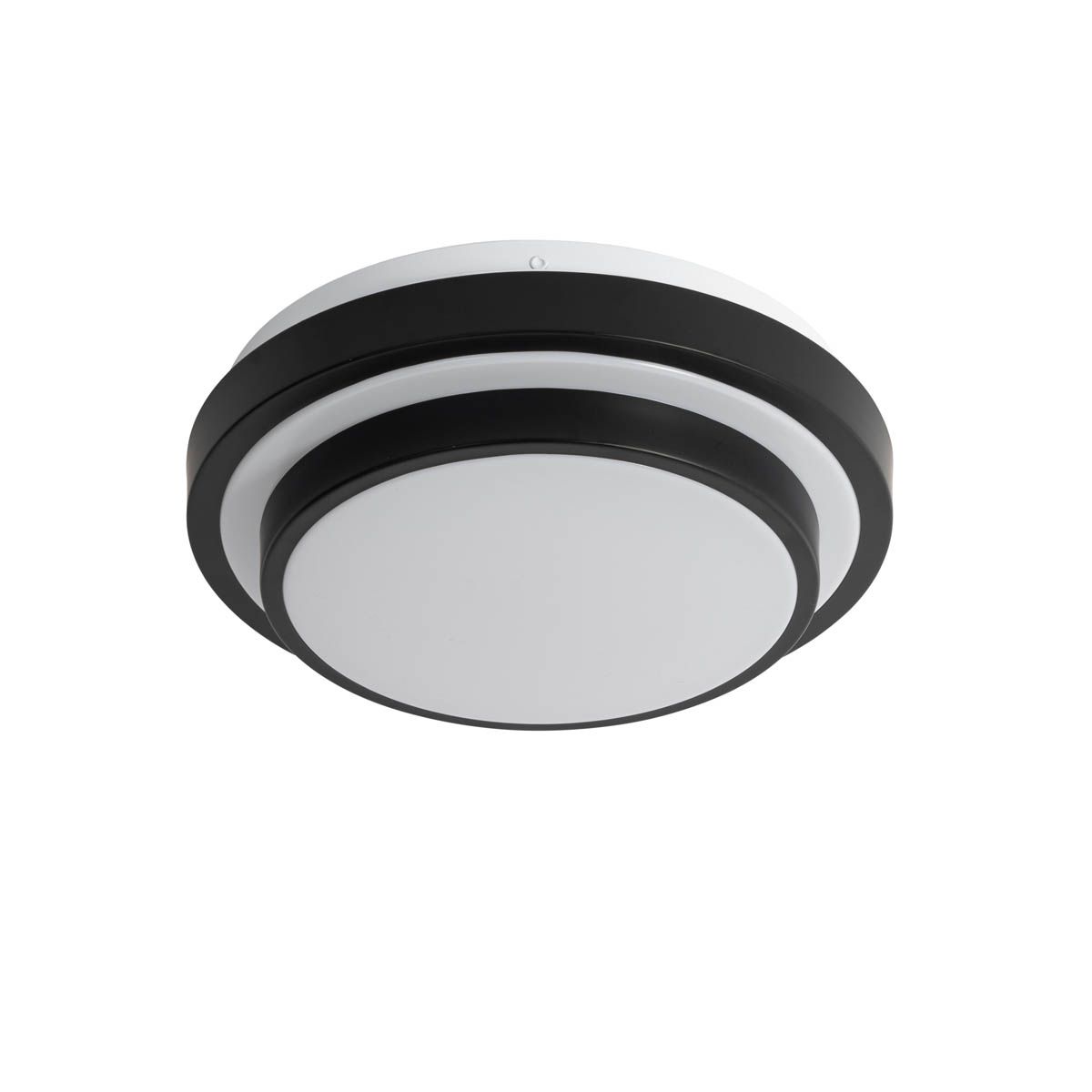 Moderne plafondlamp zwart met wit 25 cm IP44 - Walden