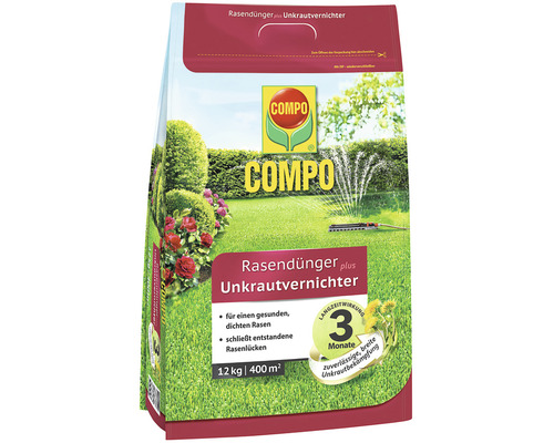 Gazonmeststof plus onkruidverdelger Compo 12 kg / 400 m² 3459-905