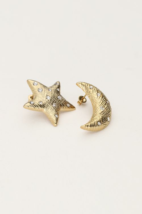 Starry studs maan & ster