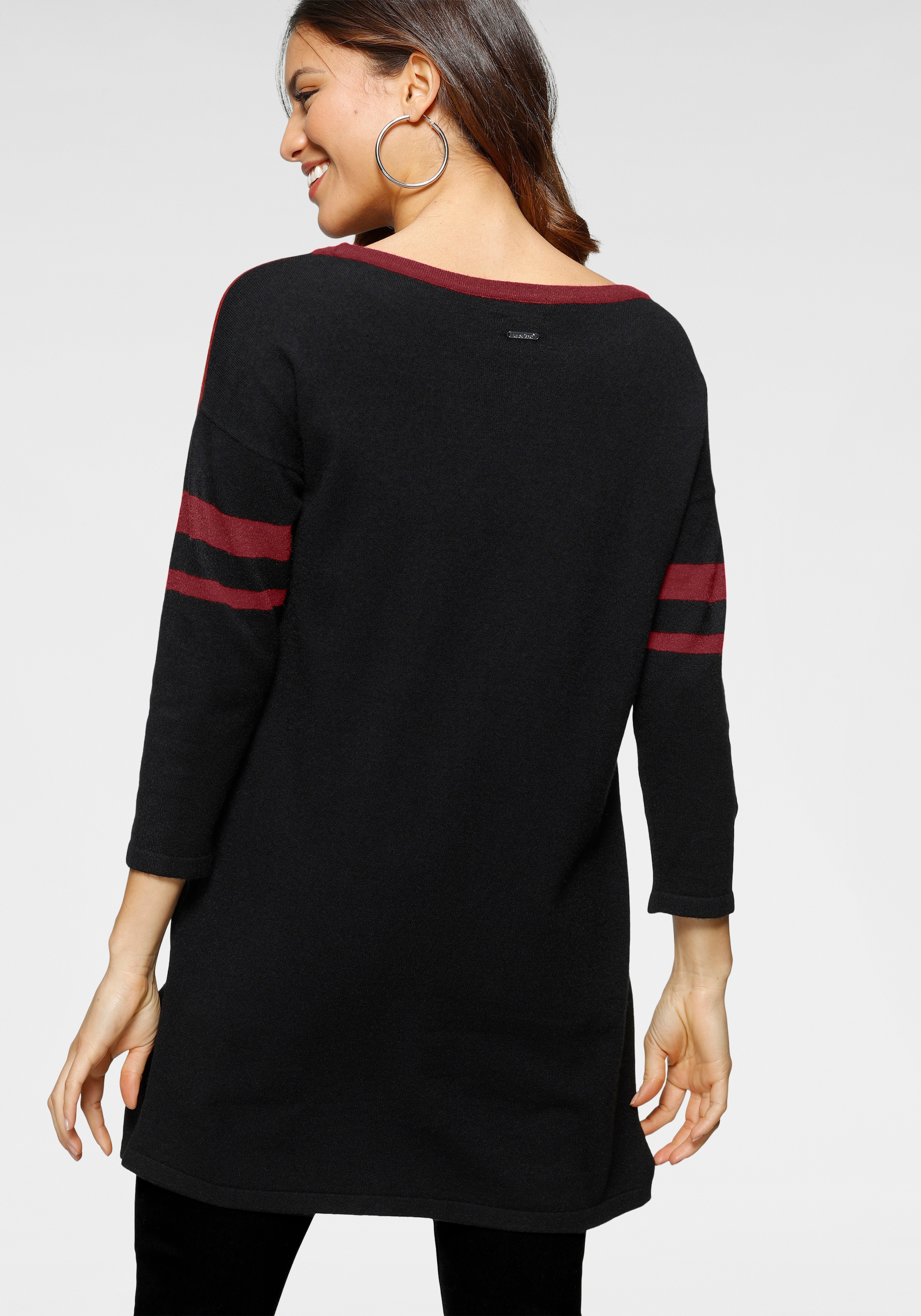 Laura Scott Longpullover , mit besonderem Strickmuster