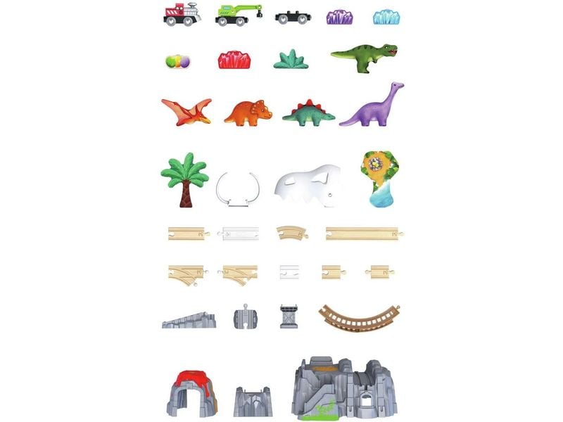 Hape Dino-Eisenbahn-Abenteuer Eisenbahn-Set aus 61 Teilen