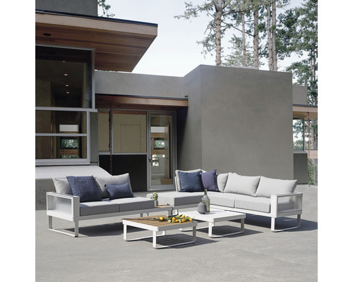 Garden Place Chiara 6-persoons tuinmeubelset bestaande uit: Tafel, aluminium, wit