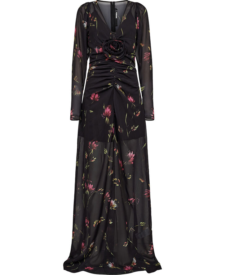 ROTATE Birger Christensen Light V-Neck Maxi Dress Sachet pink comb.