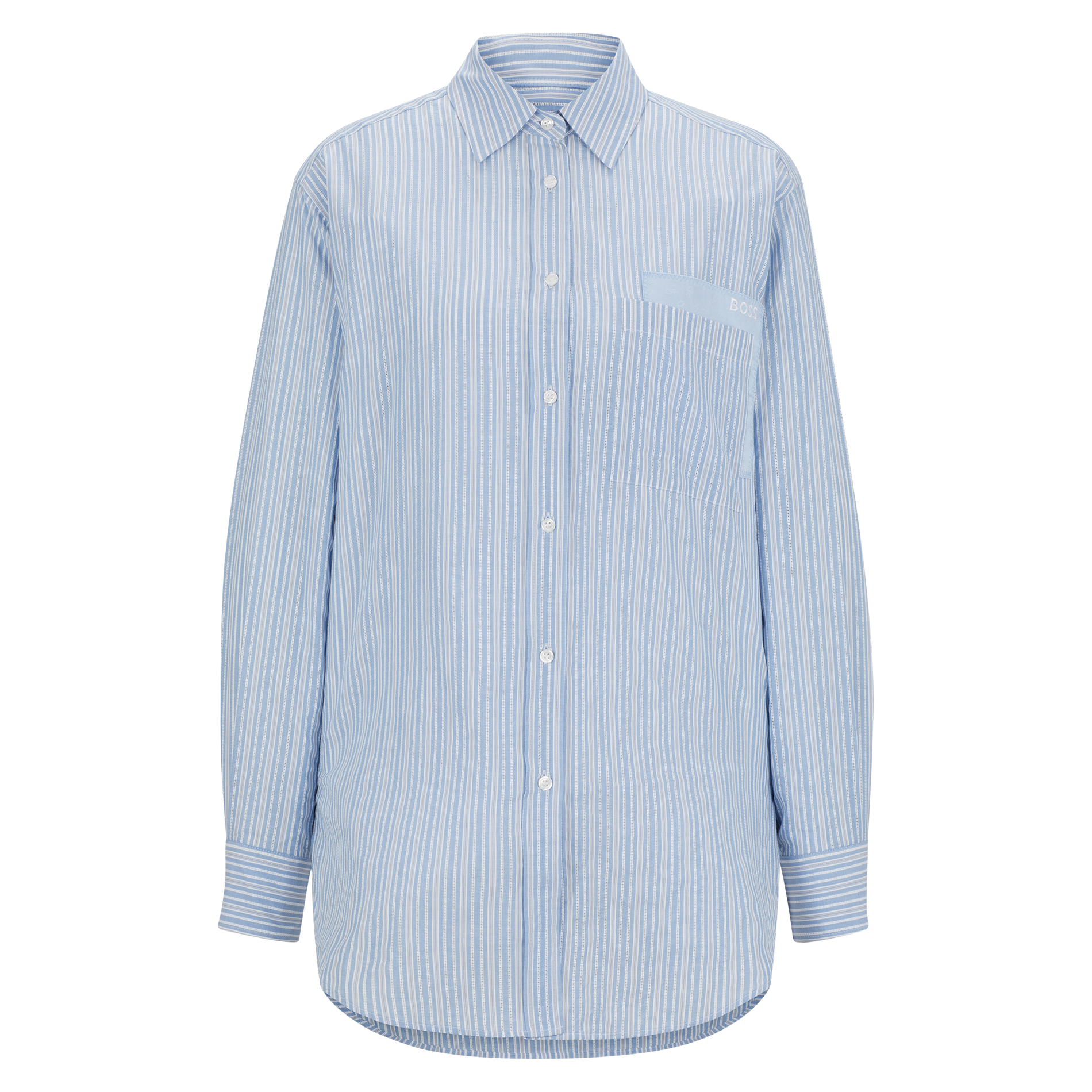 Chemise décontractée rayée en coton | Bleu