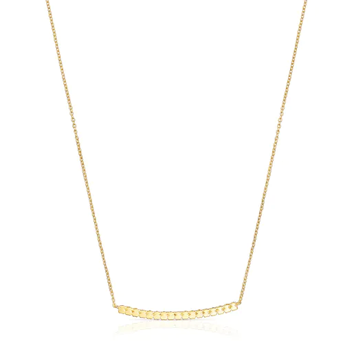 Colar em formato de barra com banho de ouro 18k sobre prata.
