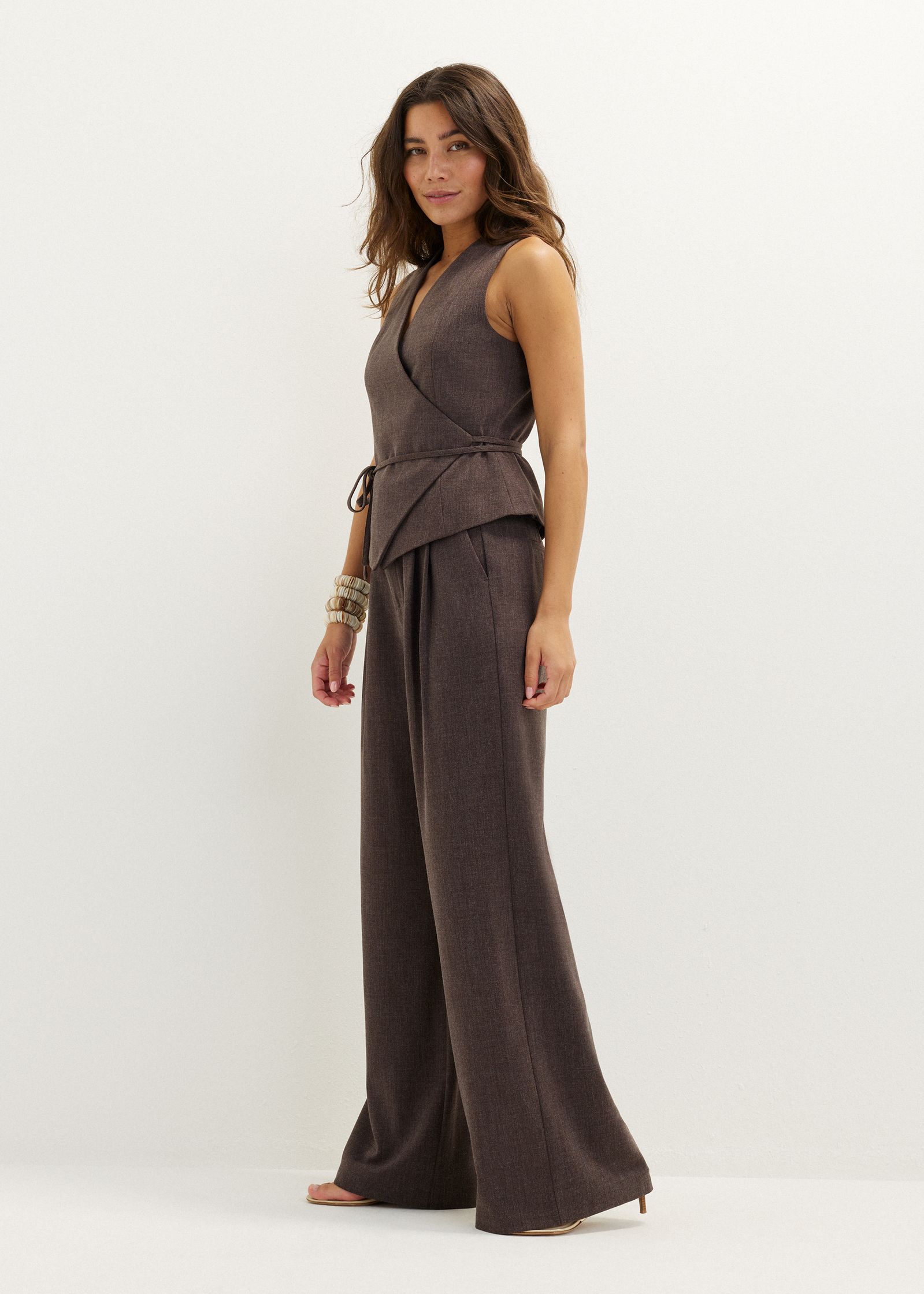 Wijde pantalon met plooien