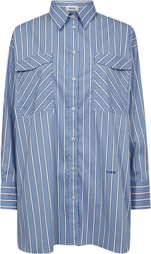 Tomorrow TRW-Gerber Oversize Shirt Malibu Stripe Clear sky blue