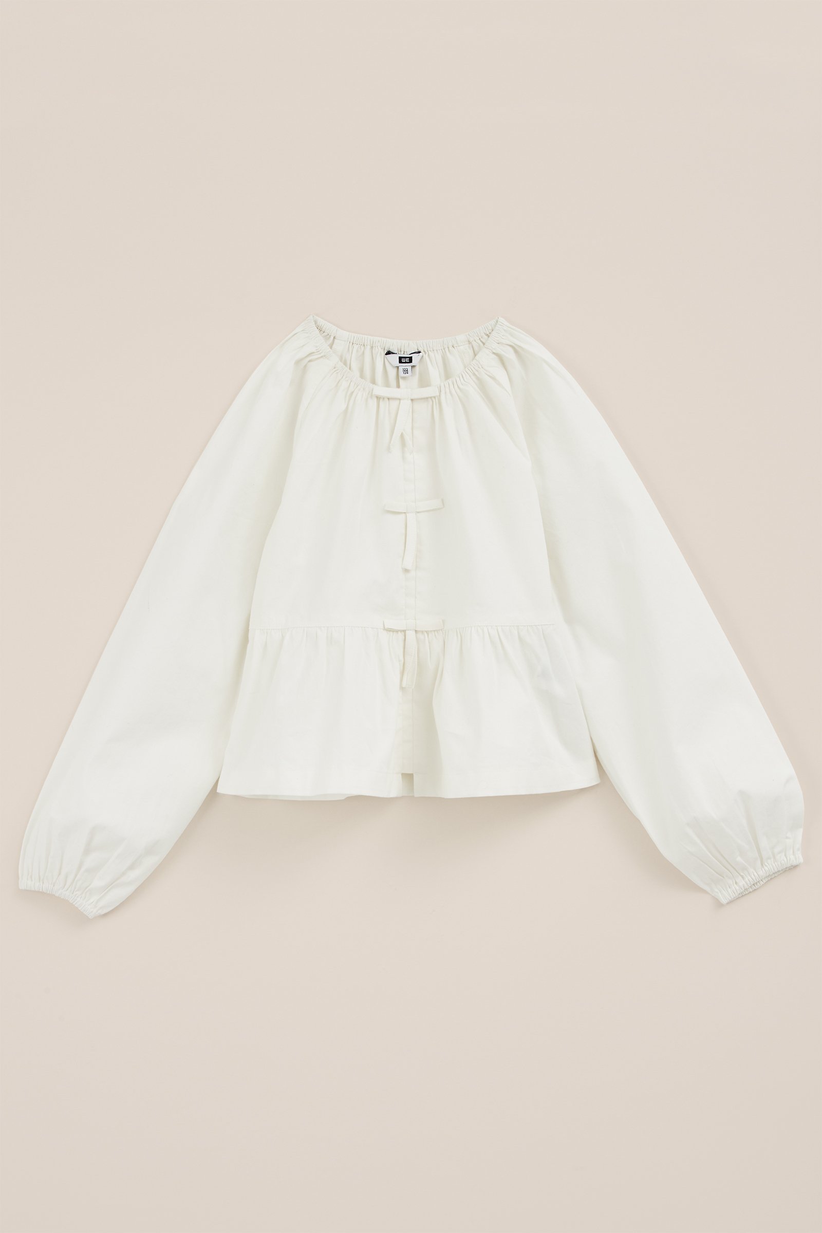 Meisjes blouse met strik WE Fashion Wit