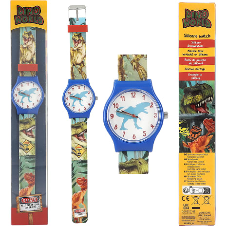 Dino World silikone armbåndsur – flere varianter - assorteret