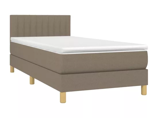 Sommier tapissier avec matelas et LED Taupe 90x190 cm Tissu