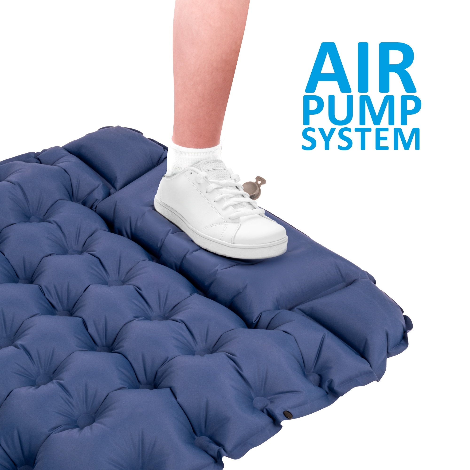 Brunner Moflate Luftmatratze / Luftbett mit integrierter Pumpe 200 x 70 cm blau