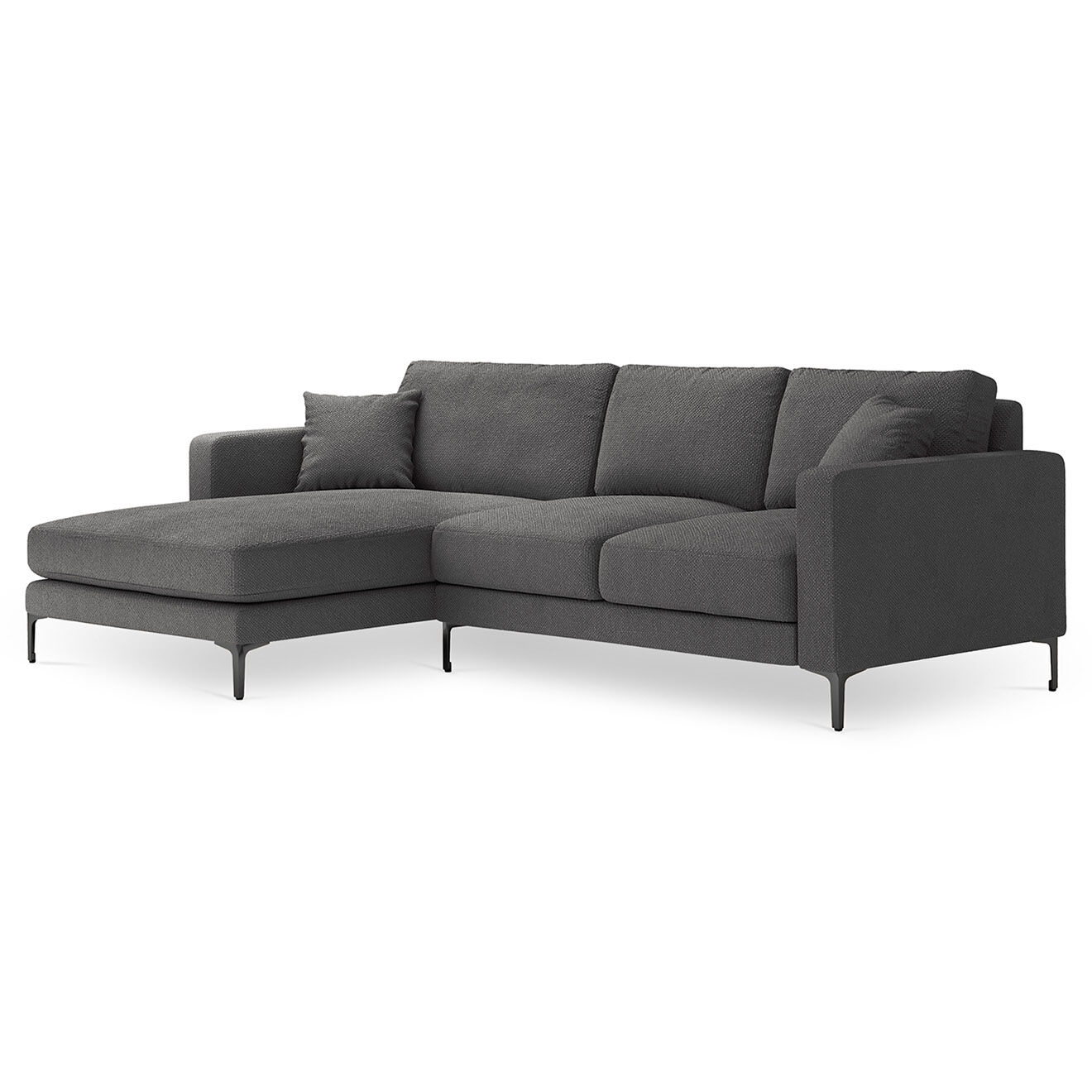 Mazzini Sofas Canapé d'angle Gauche Venus 4 Places gris foncé - 248x160x90 cm