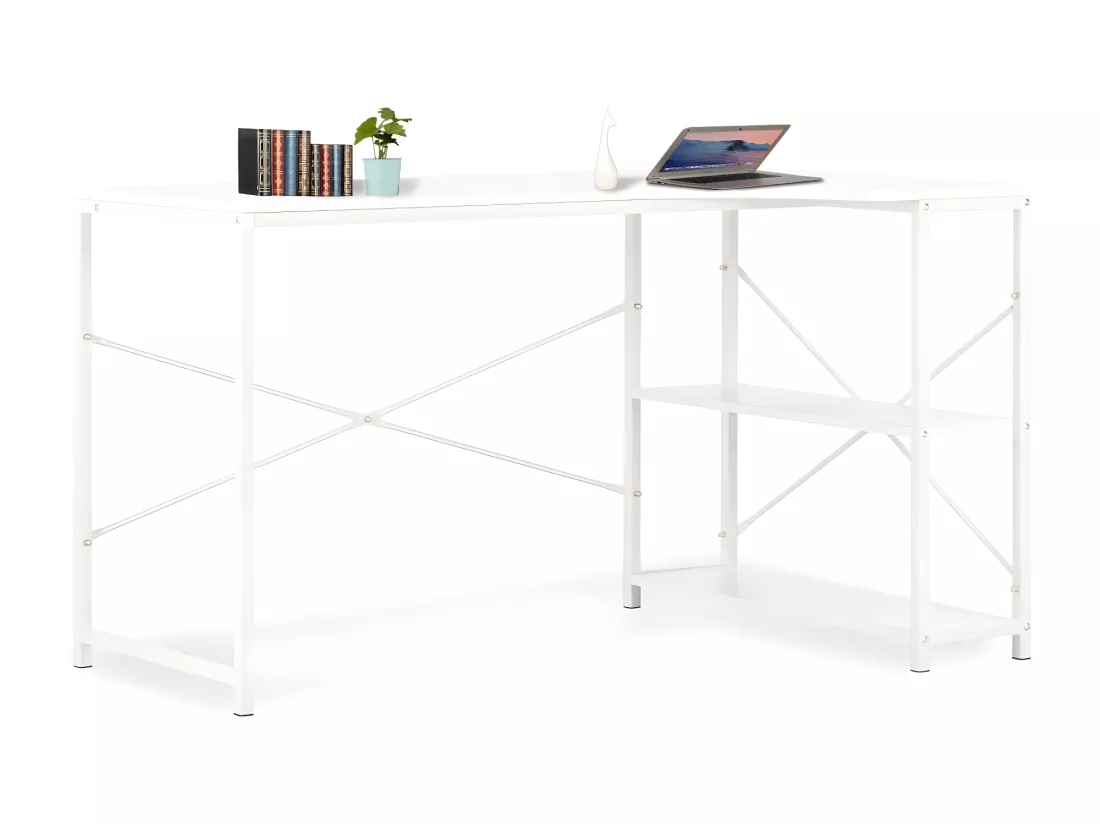 Bureau d'ordinateur Blanc 120 x 72 x 70 cm