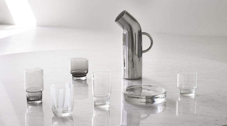 Normann Copenhagen Stripe glas 39cl white stripes