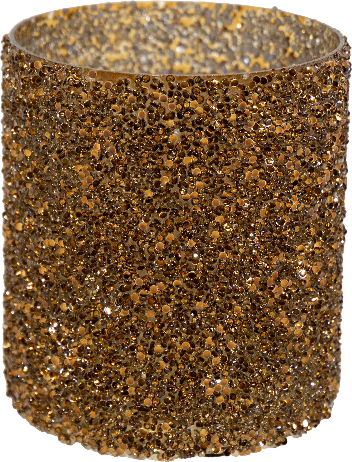 Mega Collections waxinelichthouder Strass oranje D 8,5 H 8,5 cm
