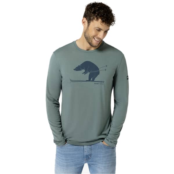T-shirt randonnée SUPER.NATURAL SKI KARL LS BALSAM GREEN/BLUEBERRY